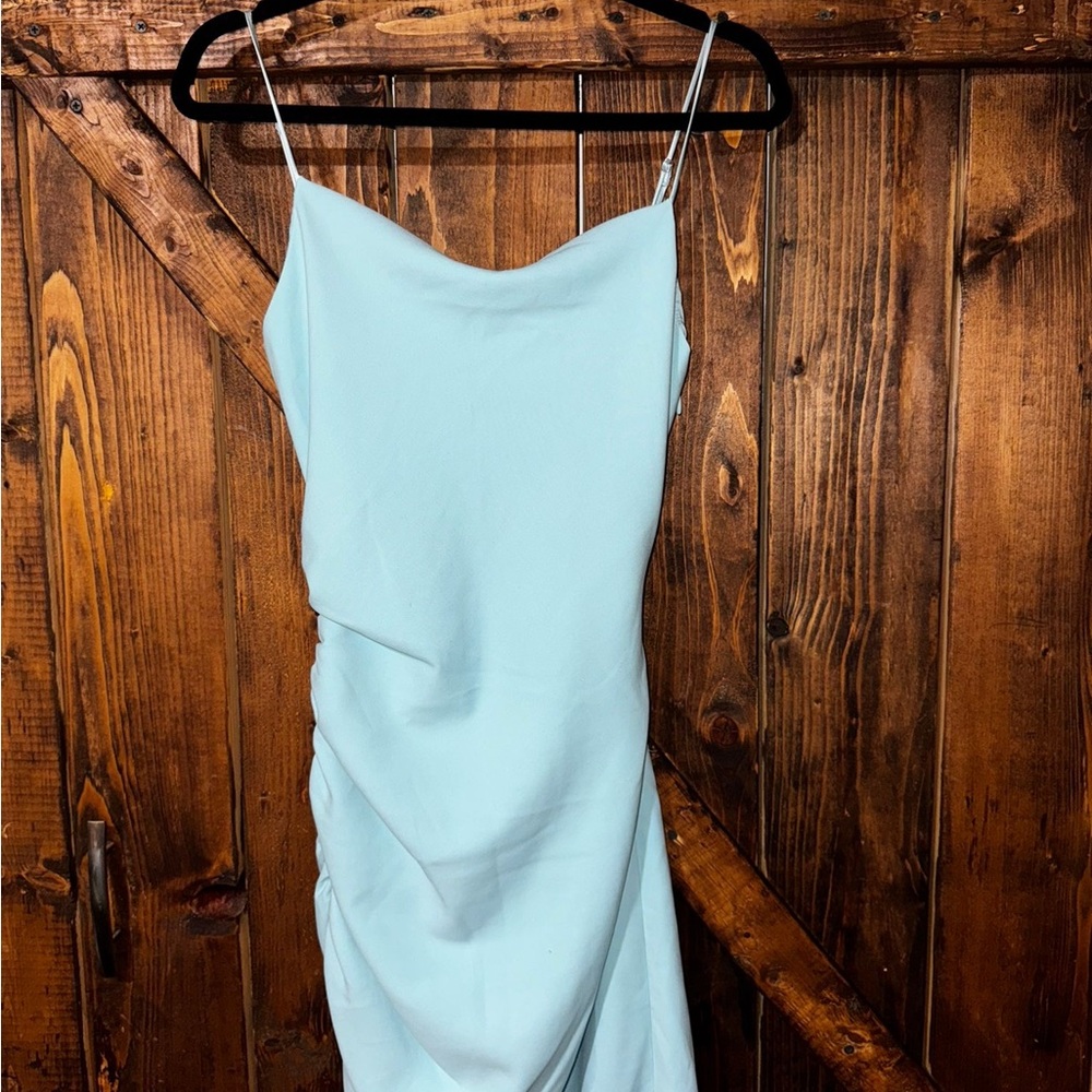 Cinq à Sept Strapless Light Blue Dress